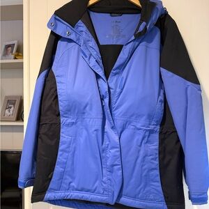 L.L. Bean Women's Ski Jacket in Blue and Black L